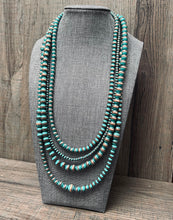 Load image into Gallery viewer, Western Thrquoise 4-layer Navajo Inspired Necklace
