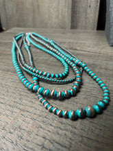 Load image into Gallery viewer, Western Thrquoise 4-layer Navajo Inspired Necklace
