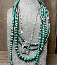 Load image into Gallery viewer, Western Thrquoise 4-layer Navajo Inspired Necklace
