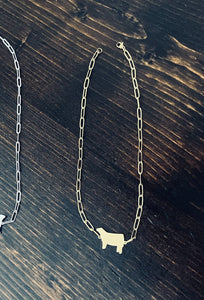 Gold Paper Clip Showstock Necklace - all livestock options available