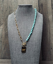 Load image into Gallery viewer, Turquoise Paperclip Livestock Necklace
