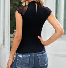 Load image into Gallery viewer, Delicate Lace Black Tank Top
